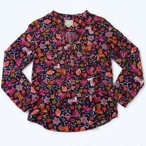 Maeve by Anthropologie Moonflower Y-Neck Popover Top size 2